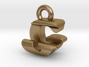 3D Monogram Pendant - GJF1 in Polished Gold Steel