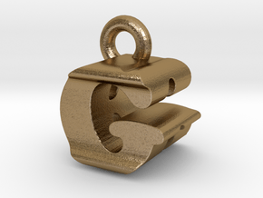 3D Monogram Pendant - GRF1 in Polished Gold Steel