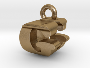 3D Monogram Pendant - GUF1 in Polished Gold Steel