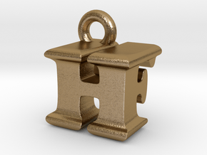 3D Monogram Pendant - HFF1 in Polished Gold Steel