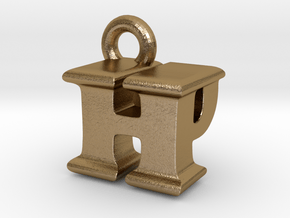 3D Monogram Pendant - HPF1 in Polished Gold Steel
