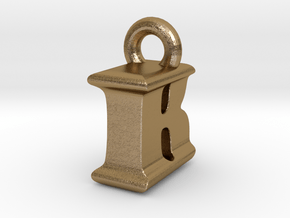 3D Monogram Pendant - IBF1 in Polished Gold Steel
