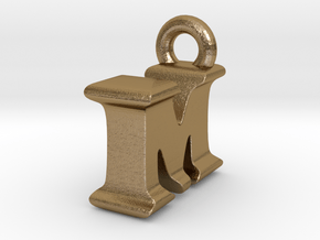 3D Monogram Pendant - IMF1 in Polished Gold Steel