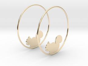 Squirrel Hoop Earrings 50mm in 14K Yellow Gold