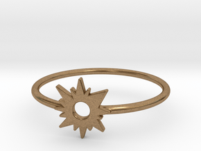 Sun Midi Ring 16mm inner diameter by CURIO in Natural Brass