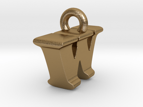3D Monogram Pendant - IWF1 in Polished Gold Steel