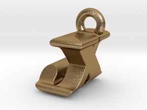 3D Monogram Pendant - JXF1 in Polished Gold Steel