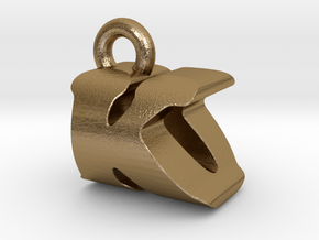 3D Monogram Pendant - KOF1 in Polished Gold Steel