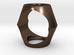 Ring17(17mm) in Polished Bronze Steel