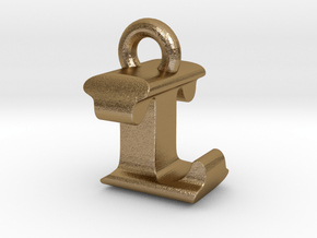 3D Monogram Pendant - LTF1 in Polished Gold Steel