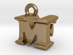 3D Monogram Pendant - MFF1 in Polished Gold Steel