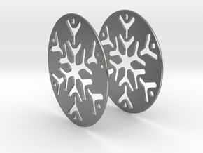 Snowflake 3 Hoop Earrings 50mm in Natural Silver
