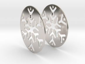 Snowflake 3 Hoop Earrings 50mm in Platinum