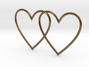 Hearts together in Natural Bronze