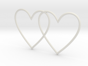 Hearts together in White Natural Versatile Plastic