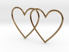 Hearts together in Natural Brass