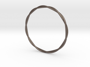 LooseTwist Bangle Bracelet LARGE in Polished Bronzed Silver Steel