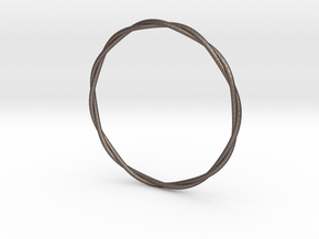 LooseTwist Bangle Bracelet SMALL in Polished Bronzed Silver Steel