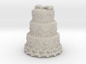 3 stair cake with harts in Natural Sandstone