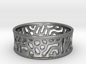 Lattice ring size 7 in Fine Detail Polished Silver