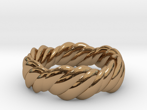 Twist Ring Wide  in Polished Brass