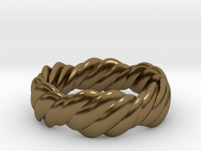 Twist Ring Wide  in Polished Bronze