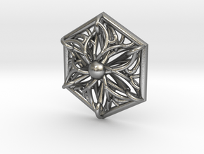 Hexagon Pendant in Natural Silver