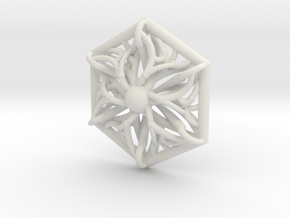 Hexagon Pendant in White Natural Versatile Plastic