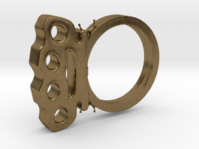 Brass Knuckles Ring in Natural Bronze
