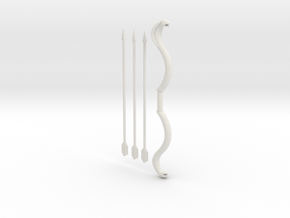 Snake Bow And Arrows, compatible with MOTUC in White Natural Versatile Plastic