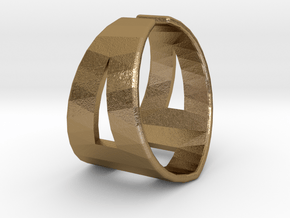 Ring21(18mm) in Polished Gold Steel
