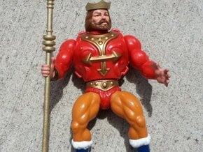 Replacement crown and spear for 1980s King Randor in White Processed Versatile Plastic