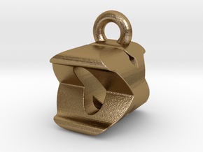 3D Monogram Pendant - OXF1 in Polished Gold Steel