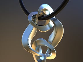 Double Knot Pendant 35mm in Polished Silver