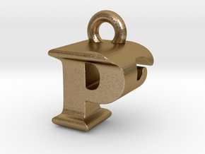 3D Monogram Pendant - PFF1 in Polished Gold Steel
