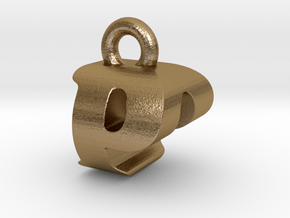 3D Monogram Pendant - POF1 in Polished Gold Steel