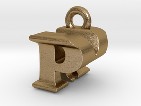 3D Monogram Pendant - PMF1 in Polished Gold Steel