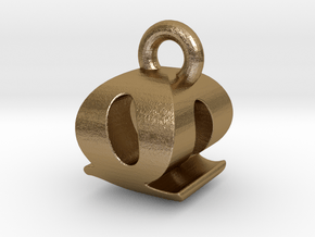 3D Monogram - QOF1 in Polished Gold Steel