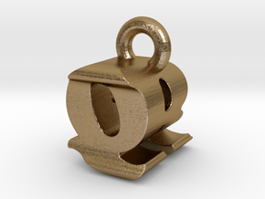 3D Monogram - QRF1 in Polished Gold Steel