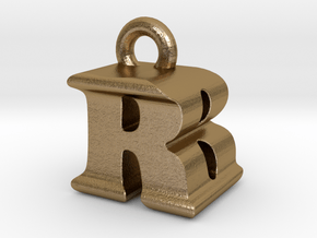 3D Monogram - RBF1 in Polished Gold Steel