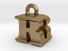 3D Monogram - RDF1 in Polished Gold Steel