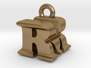 3D Monogram - RMF1 in Polished Gold Steel