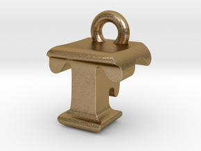 3D Monogram - TFF1 in Polished Gold Steel
