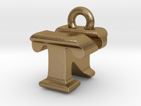 3D Monogram - TNF1 in Polished Gold Steel