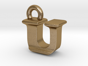 3D Monogram - UIF1 in Polished Gold Steel