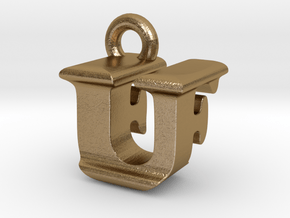 3D Monogram - UFF1 in Polished Gold Steel