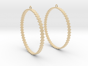 Pearl Hoop Earrings 60mm in 14K Yellow Gold