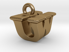 3D Monogram - UWF1 in Polished Gold Steel