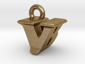 3D Monogram - VBF1 in Polished Gold Steel