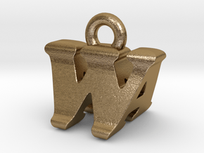 3D Monogram - WAF1 in Polished Gold Steel